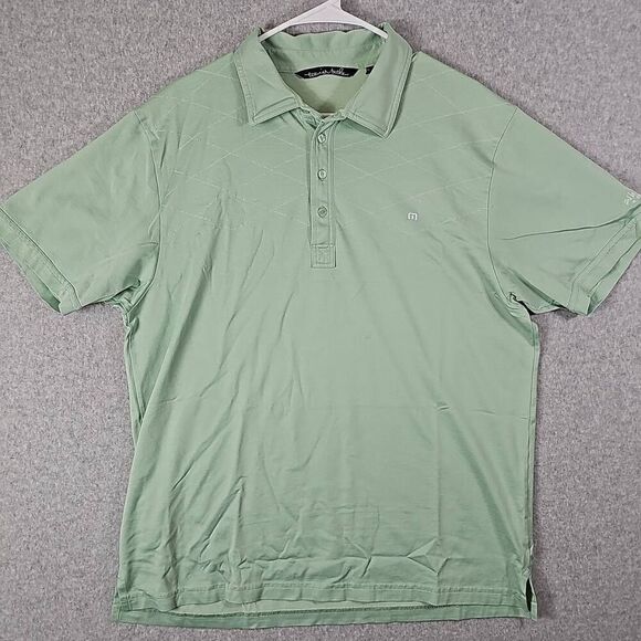 Travis Mathew Golf Diamond Pattern Polo Shirt XL mint Green - Picture 1 of 12